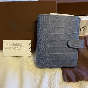 Gillio pocket compagna XL in croco blue